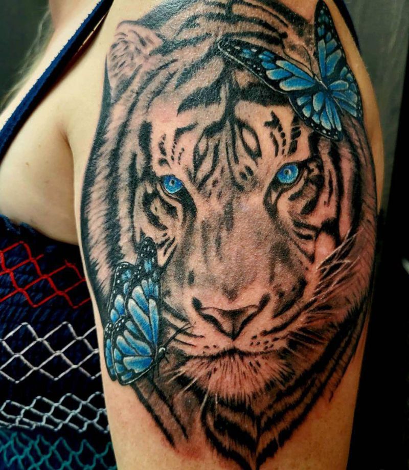 30 Pretty White Tiger Tattoos You Can Copy