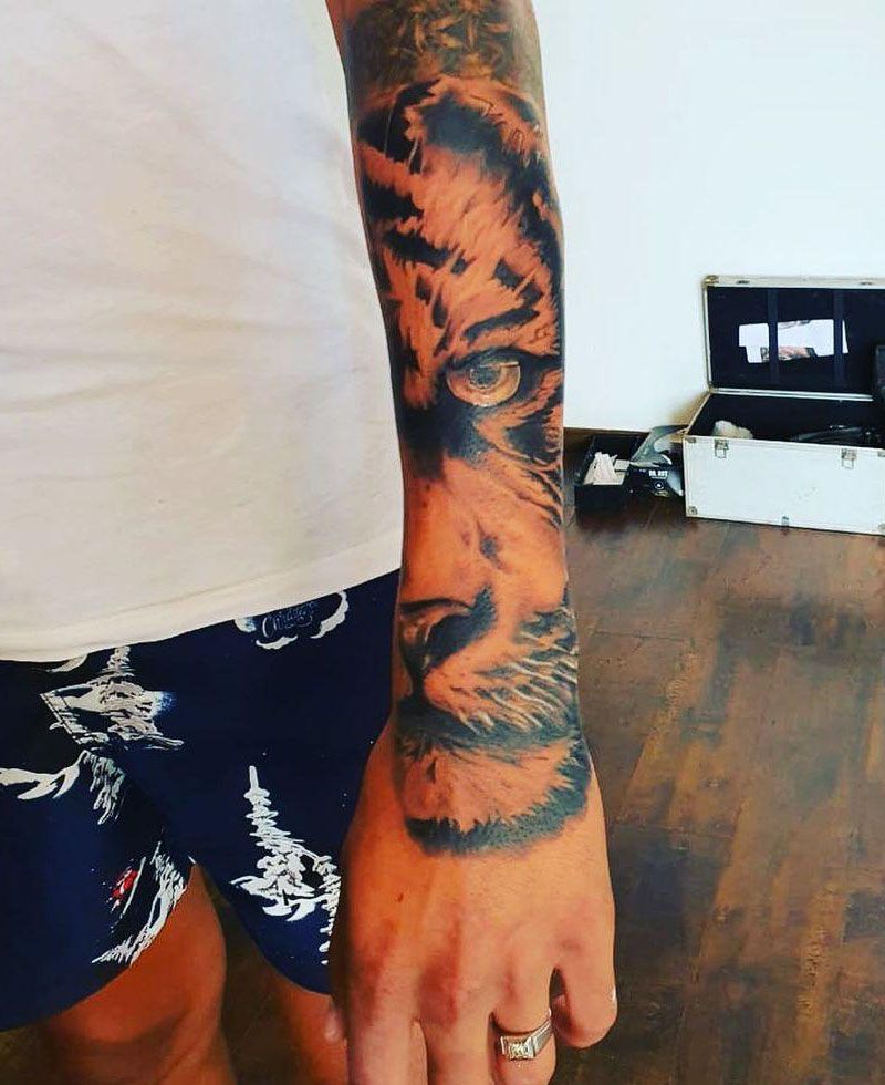 30 Unique Half Tiger Tattoos You Must Love