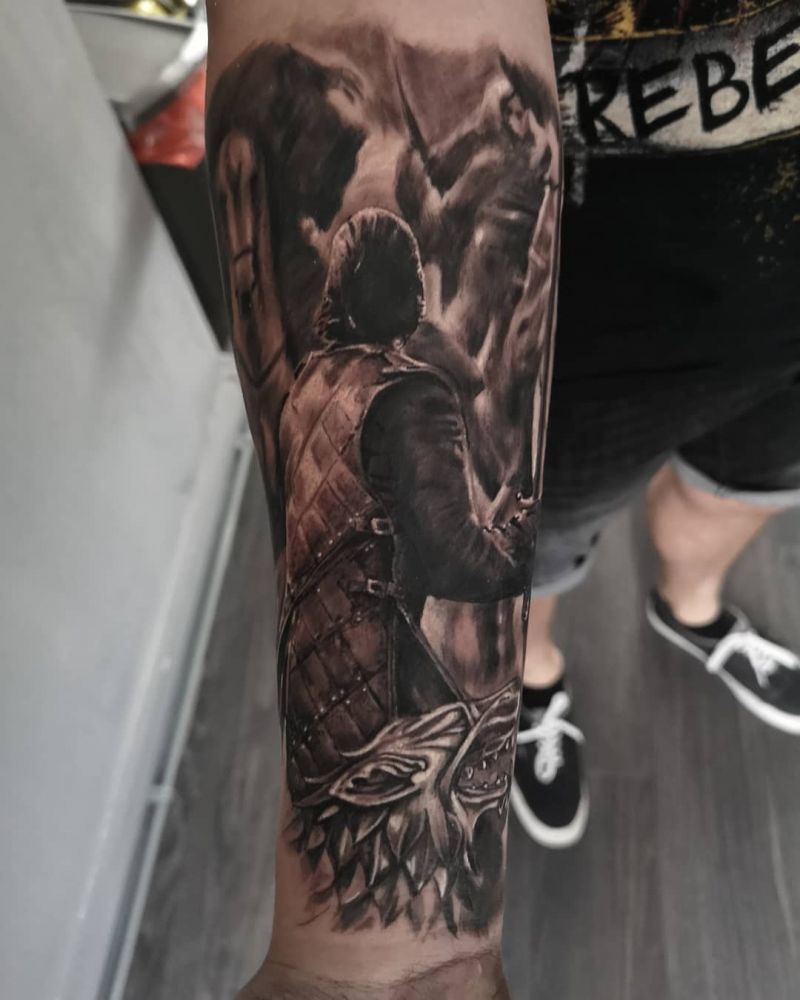 30 Great Jon Snow Tattoos to Inspire You