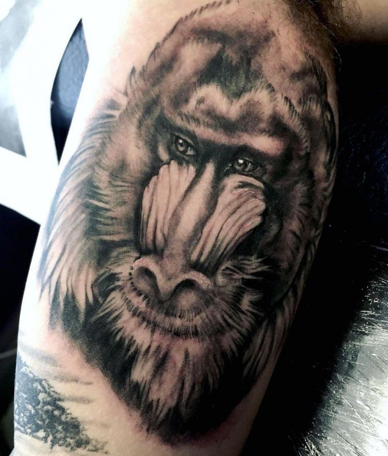 30 Great Mandrill Tattoos to Inspire You