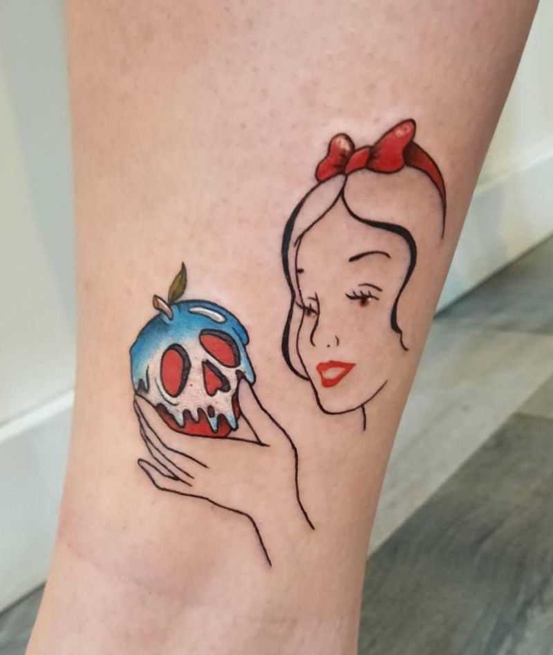 30 Pretty Snow White Apple Tattoos You Must Try