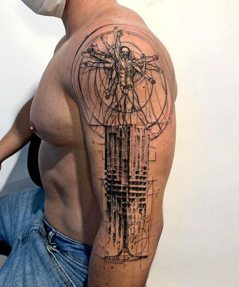 30 Unique Vitruvian Man Tattoos for Your Inspiration
