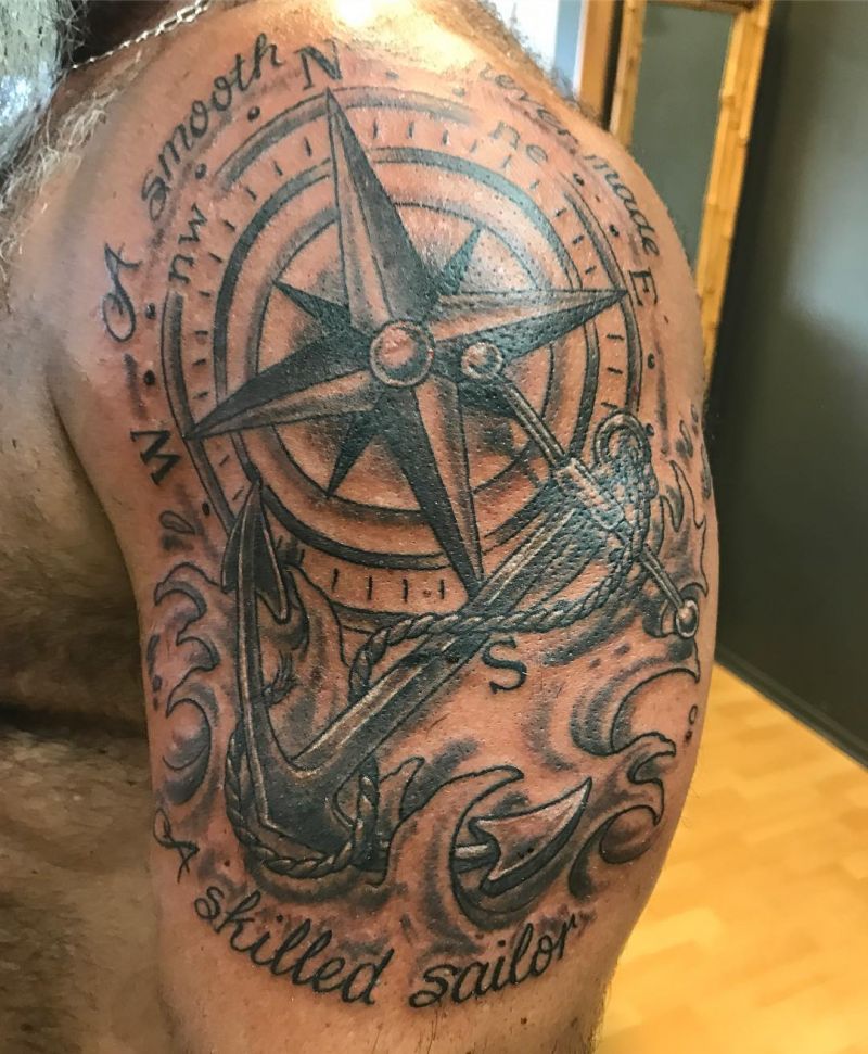 30 Unique Anchor and Compass Tattoos Just For You