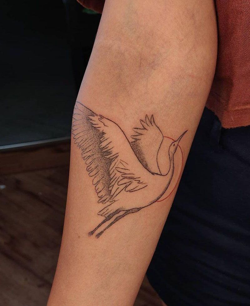 30 Pretty Egret Tattoos You Must Love