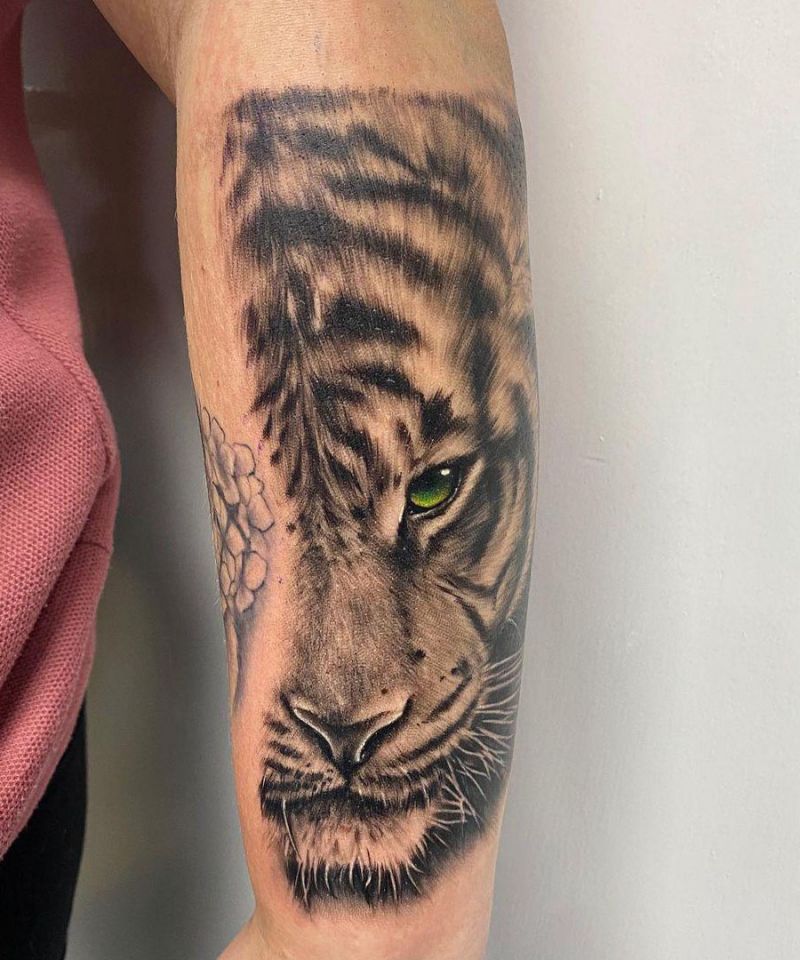 30 Unique Half Tiger Tattoos You Must Love