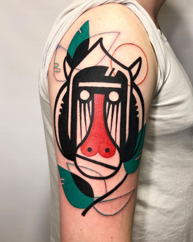 30 Great Mandrill Tattoos to Inspire You