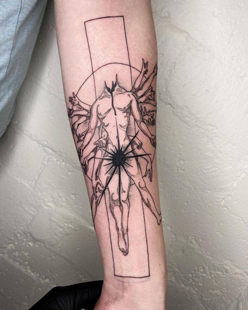 30 Unique Vitruvian Man Tattoos for Your Inspiration