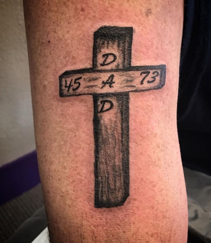 30 Pretty Wooden Cross Tattoos You Must Love