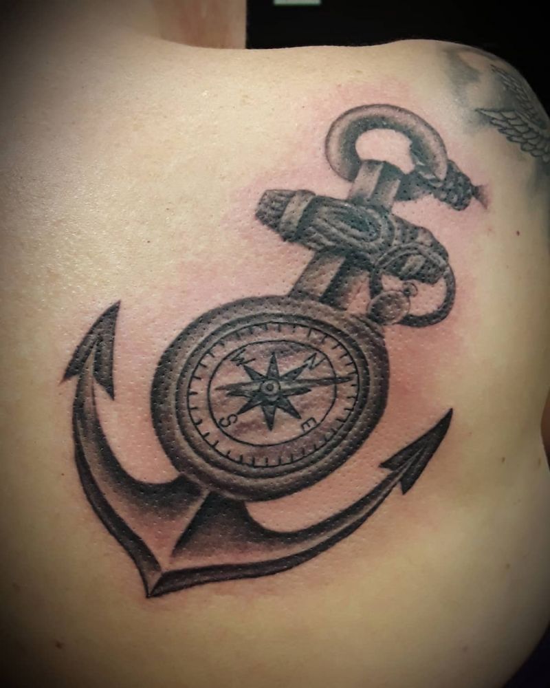 30 Unique Anchor and Compass Tattoos Just For You