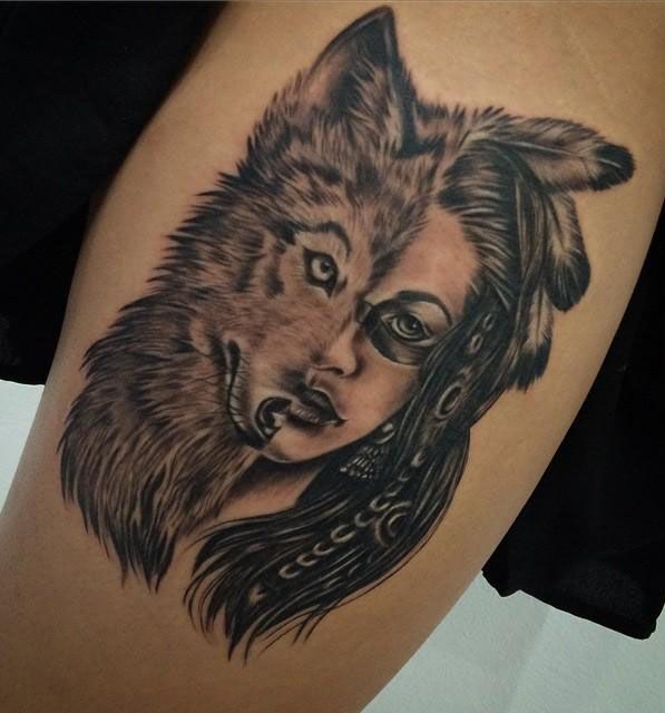 30 Unique Half Wolf Tattoos You Must Love