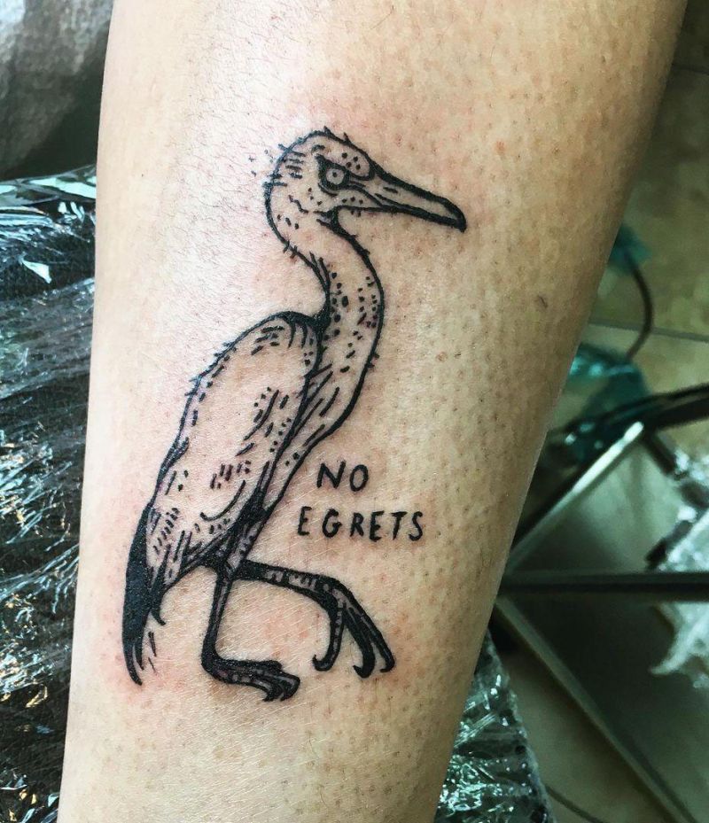 30 Pretty Egret Tattoos You Must Love
