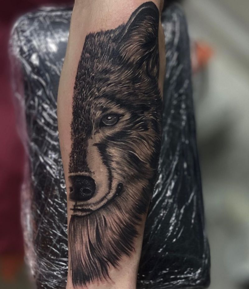 30 Unique Half Wolf Tattoos You Must Love