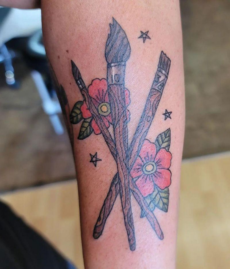 30 Elegant Paintbrush Tattoos You Can Copy