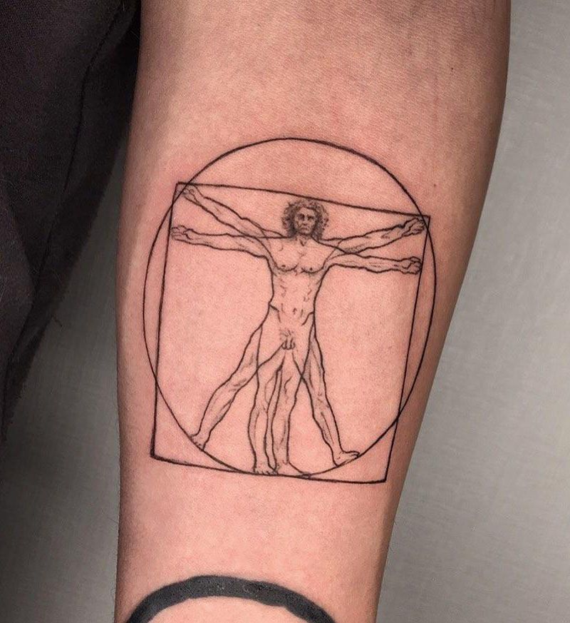 30 Unique Vitruvian Man Tattoos for Your Inspiration