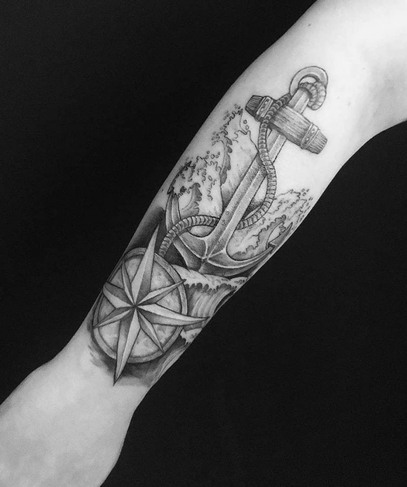 30 Unique Anchor and Compass Tattoos Just For You