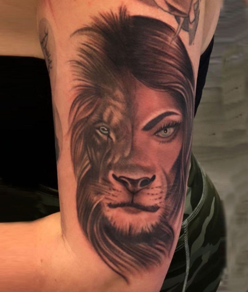 30 Pretty Half Lion Tattoos You Must Try