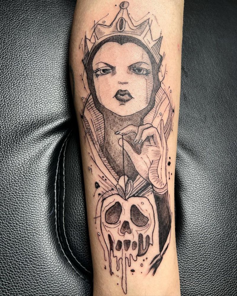 30 Pretty Snow White Apple Tattoos You Must Try