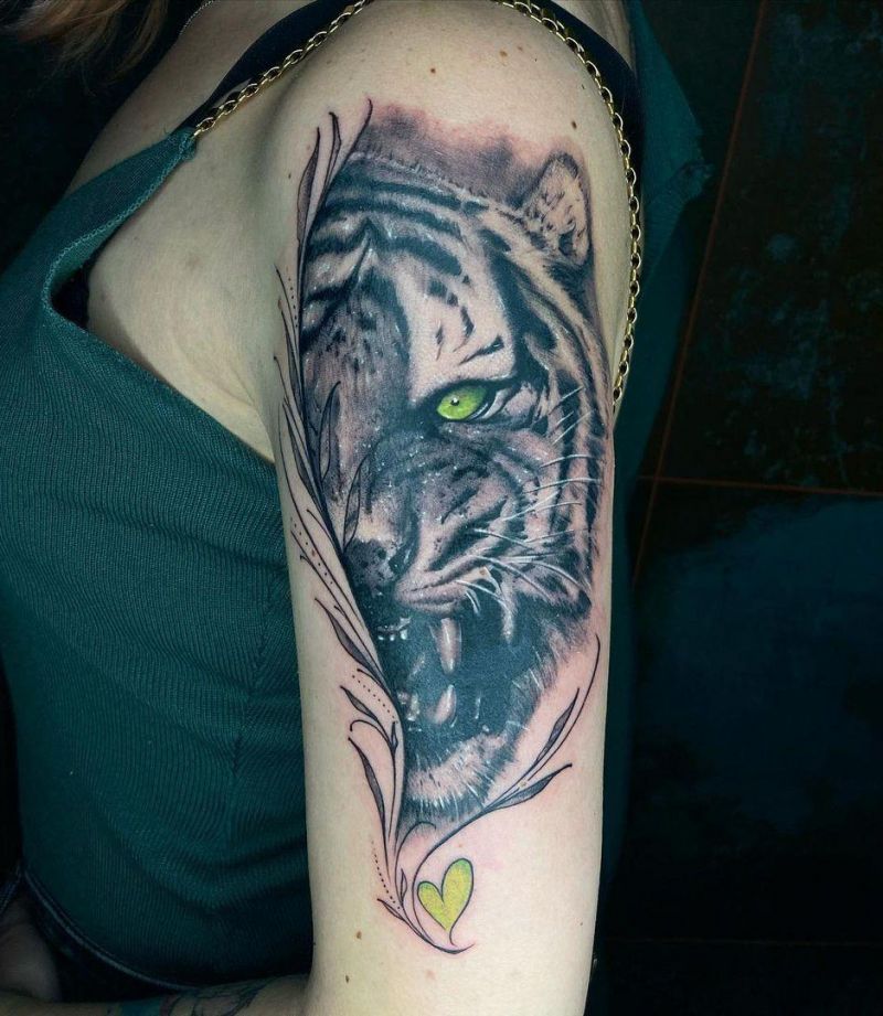 30 Unique Half Tiger Tattoos You Must Love