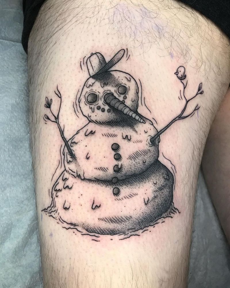 30 Unique Snowman Tattoos You Can Copy