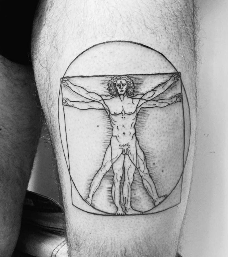 30 Unique Vitruvian Man Tattoos for Your Inspiration