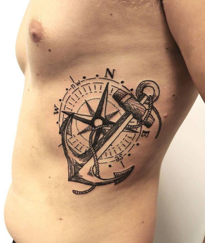 30 Unique Anchor and Compass Tattoos Just For You