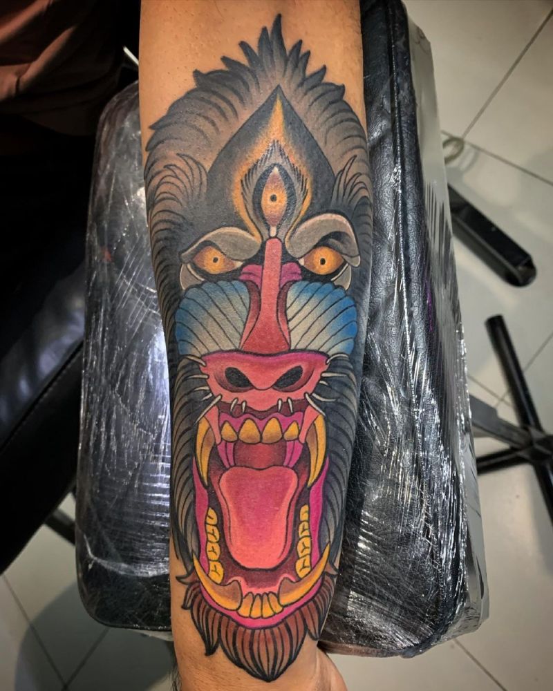 30 Unique Baboon Tattoos You Can Copy