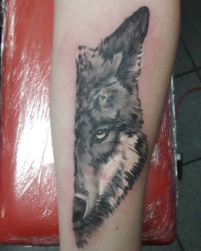 30 Unique Half Wolf Tattoos You Must Love