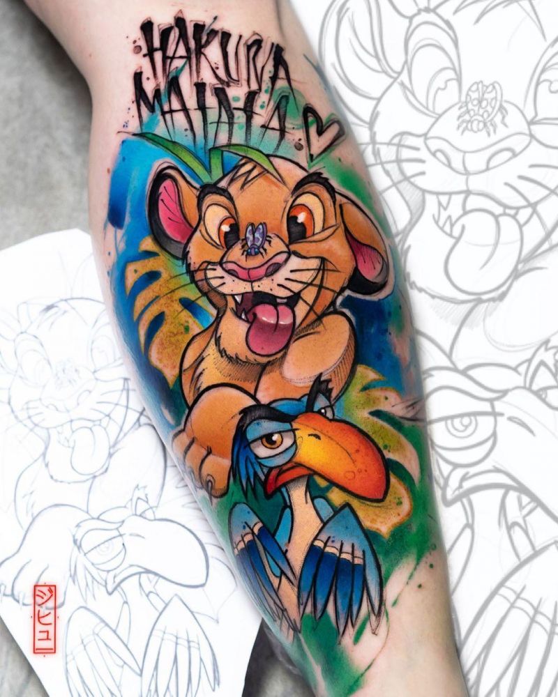 30 Cute Simba Tattoos You Must Love