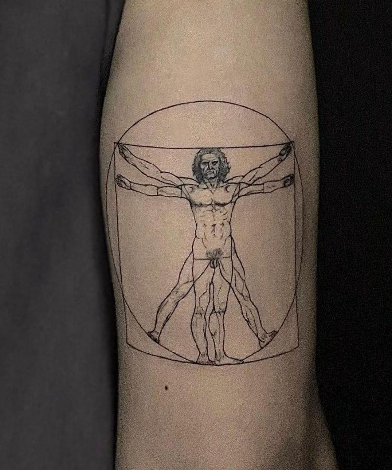 30 Unique Vitruvian Man Tattoos for Your Inspiration