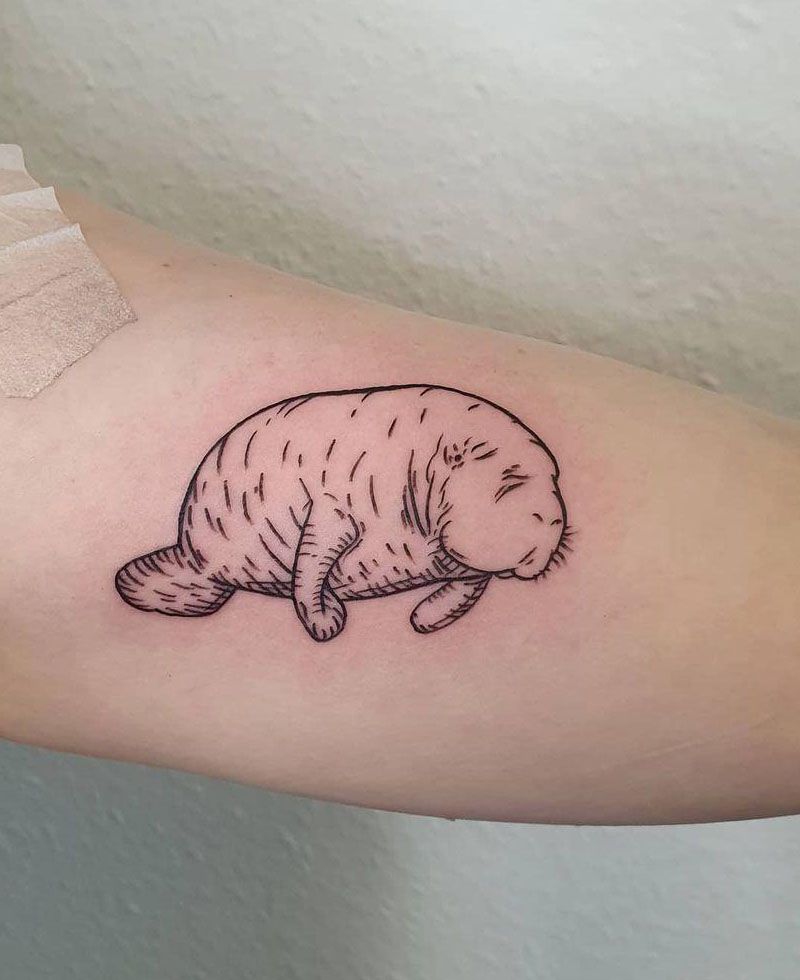 30 Cute Manatee Tattoos You Must Love