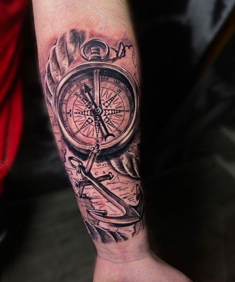 30 Unique Anchor and Compass Tattoos Just For You