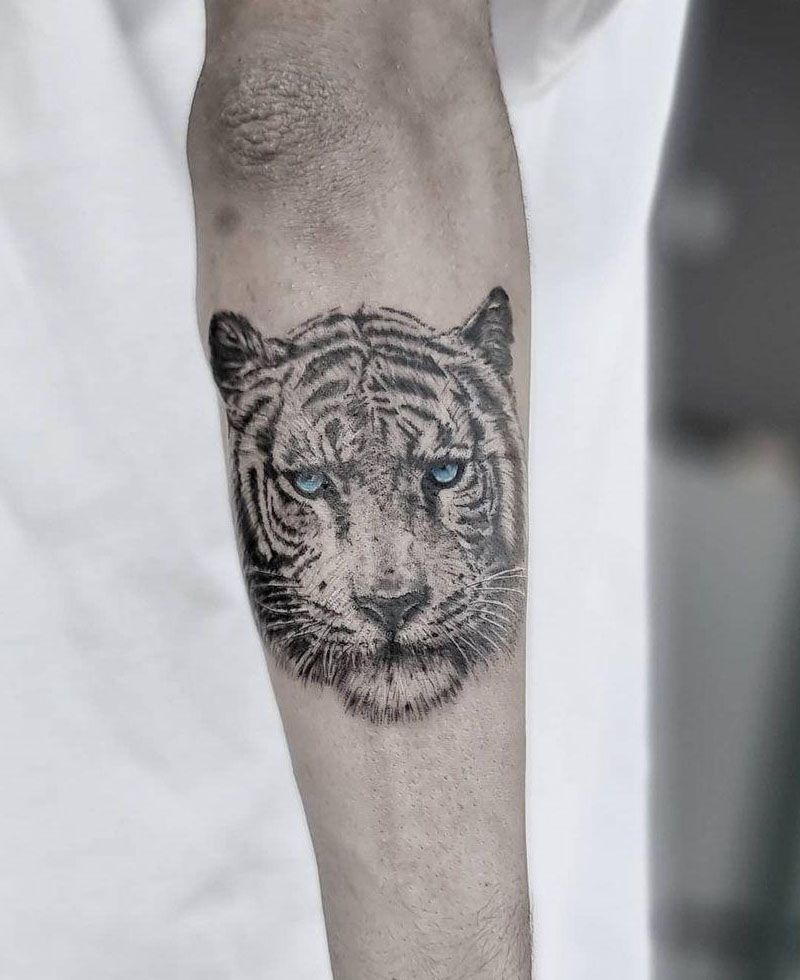 30 Pretty White Tiger Tattoos You Can Copy