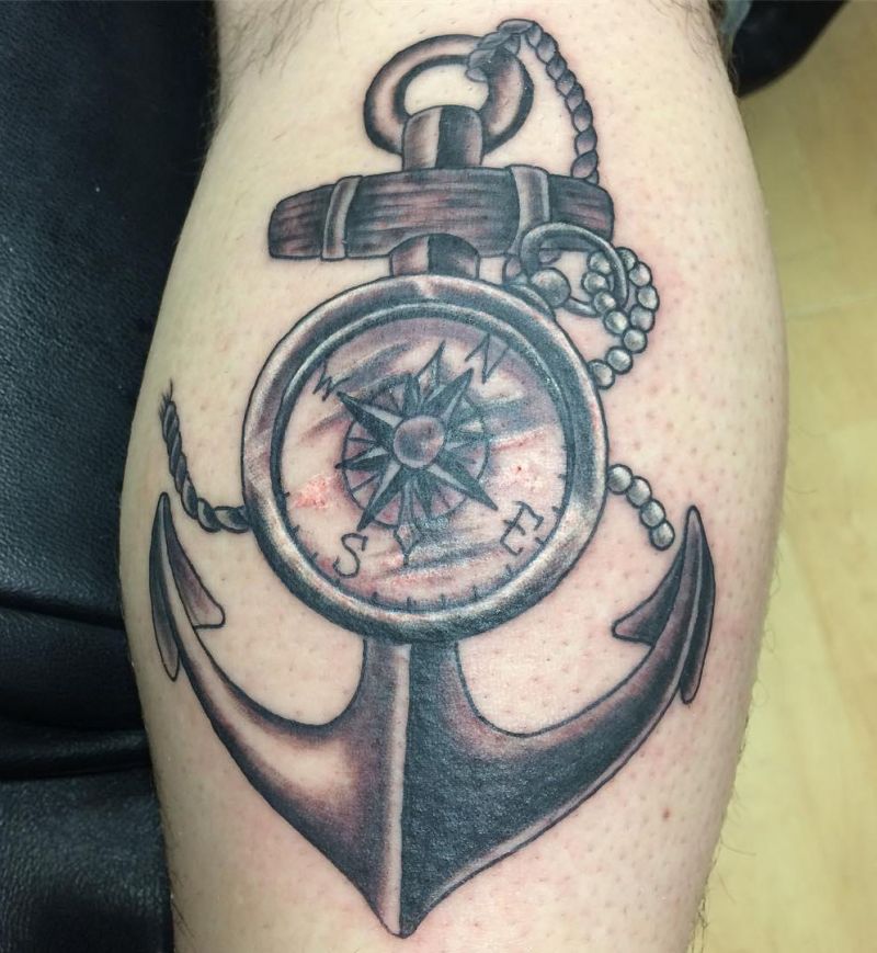 30 Unique Anchor and Compass Tattoos Just For You