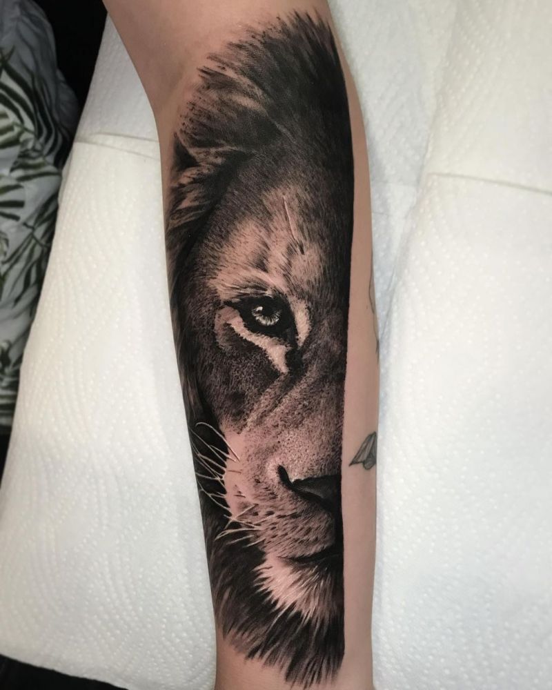 30 Pretty Half Lion Tattoos You Must Try