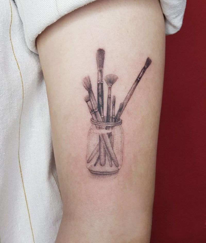 30 Elegant Paintbrush Tattoos You Can Copy