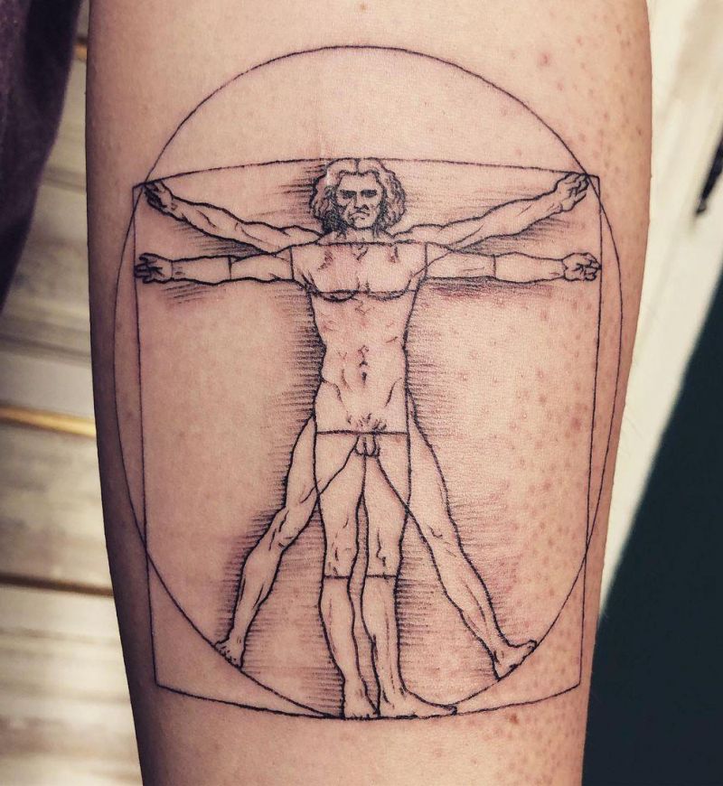 30 Unique Vitruvian Man Tattoos for Your Inspiration