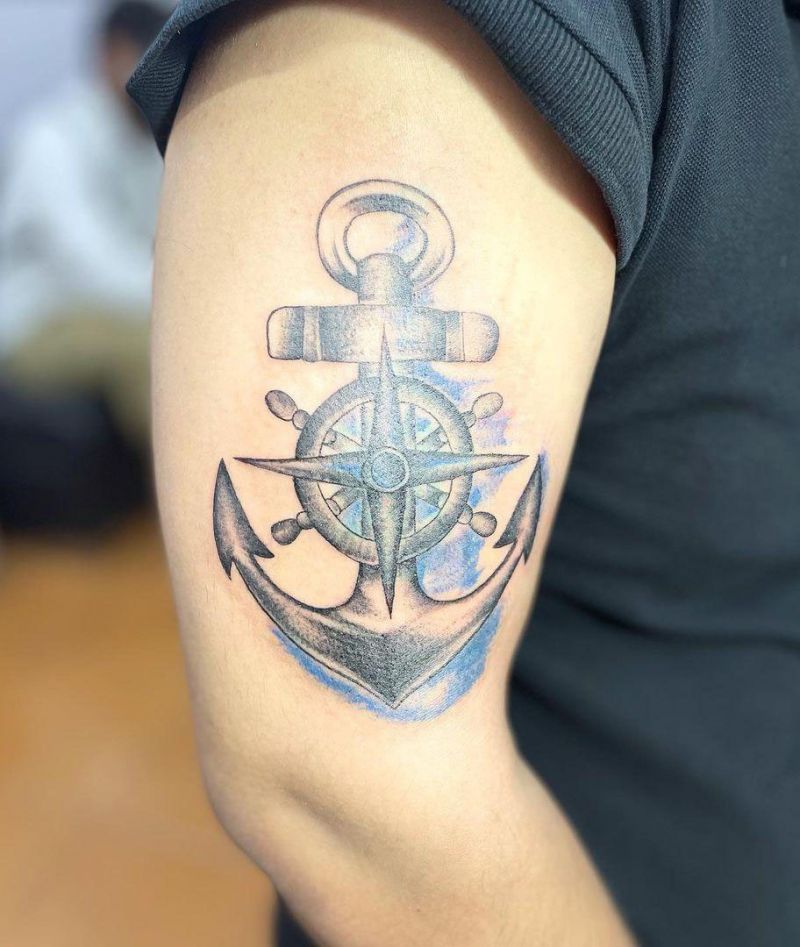 30 Unique Anchor and Compass Tattoos Just For You