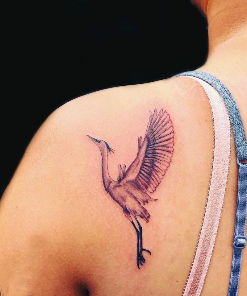 30 Pretty Egret Tattoos You Must Love