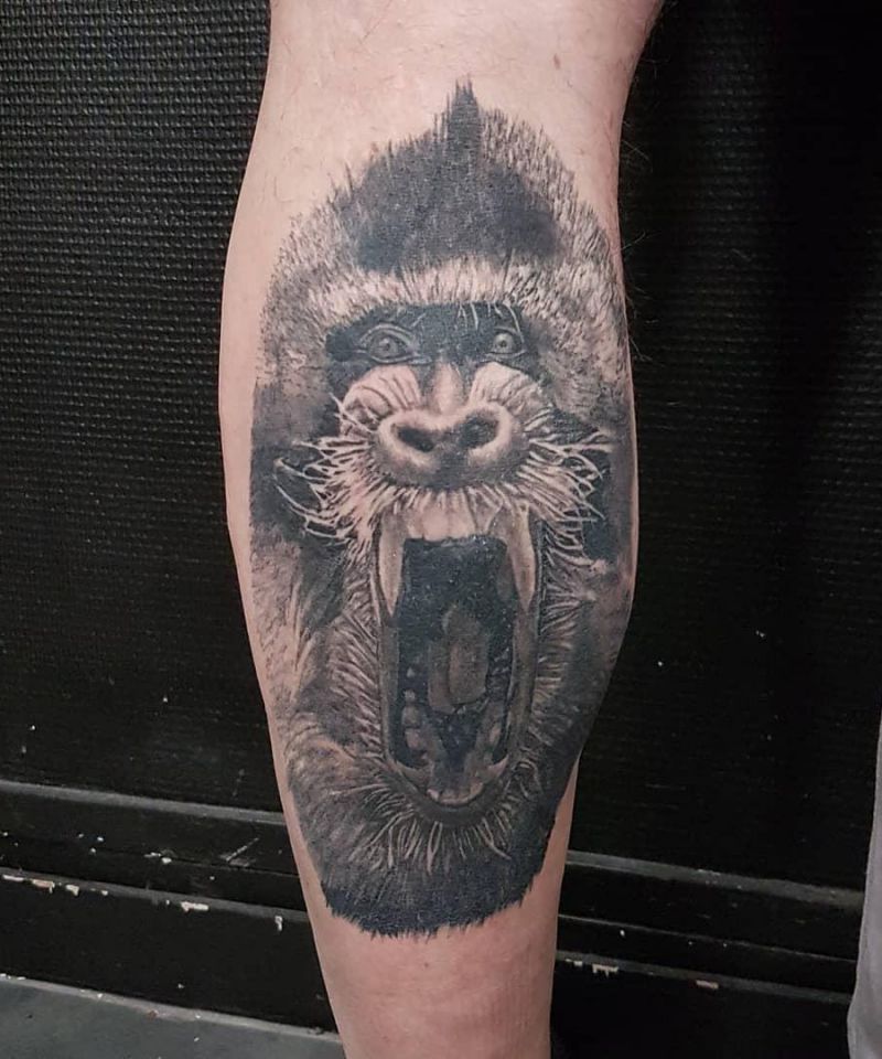 30 Great Mandrill Tattoos to Inspire You