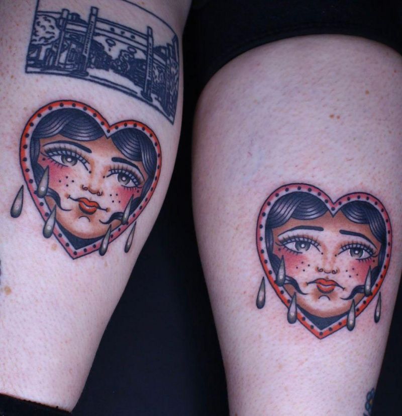 30 Unique Crying Heart Tattoos for Your Inspiration