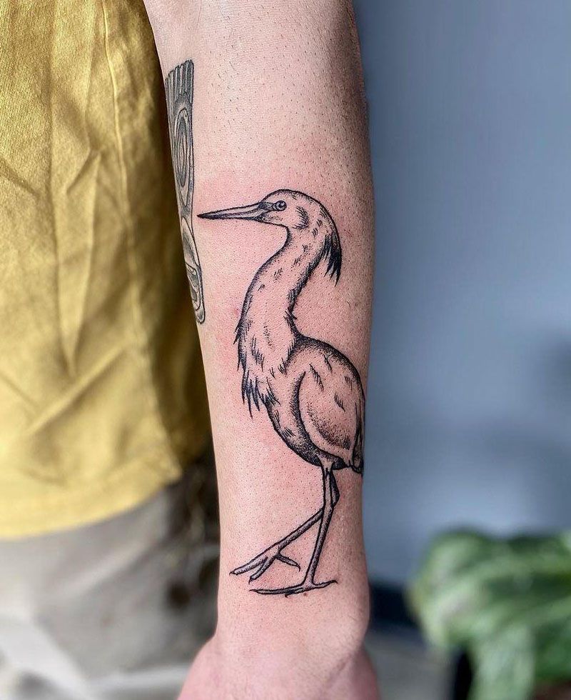 30 Pretty Egret Tattoos You Must Love