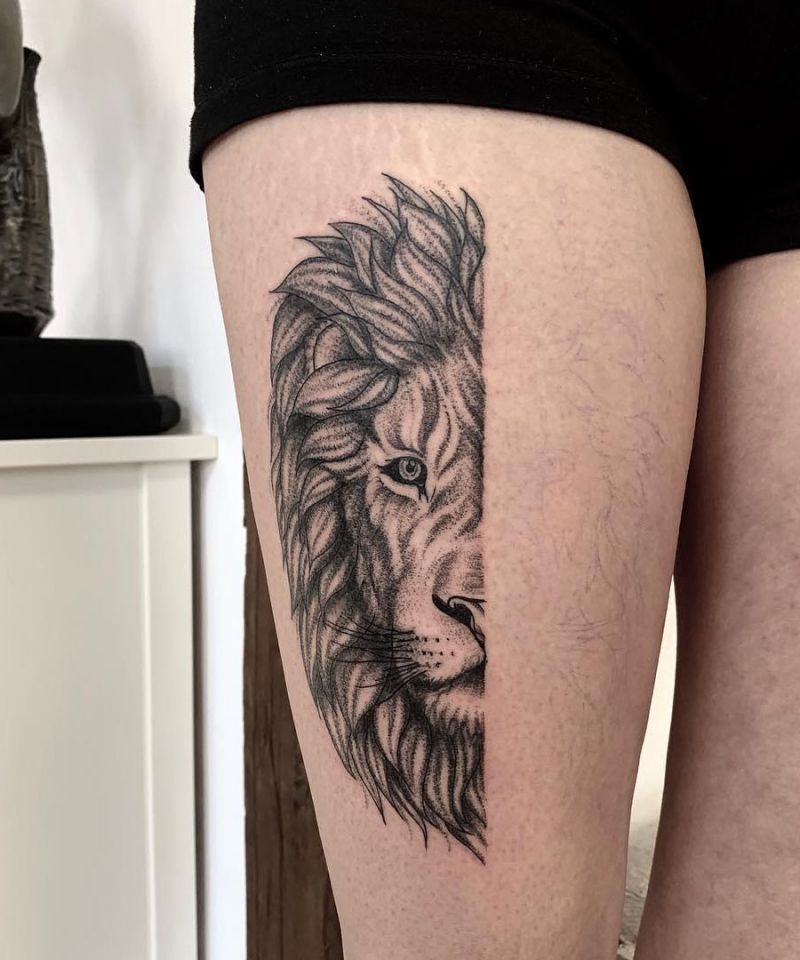 30 Pretty Half Lion Tattoos You Must Try