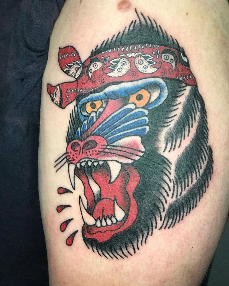 30 Great Mandrill Tattoos to Inspire You