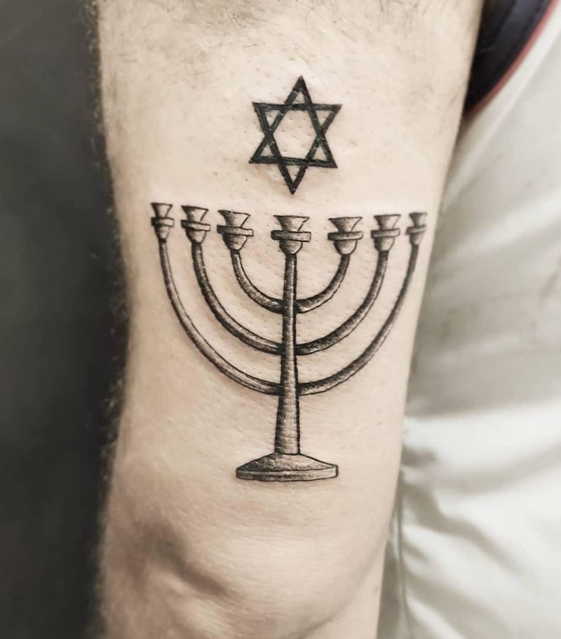 16 Unique Menorah Tattoos You Can Copy