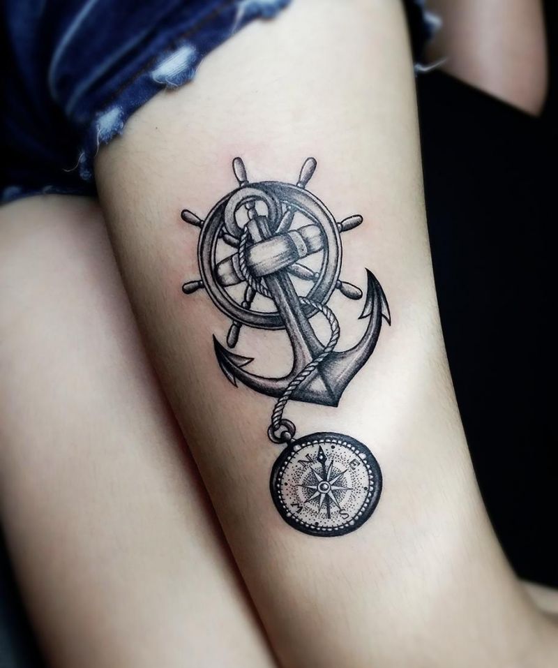 30 Unique Anchor and Compass Tattoos Just For You