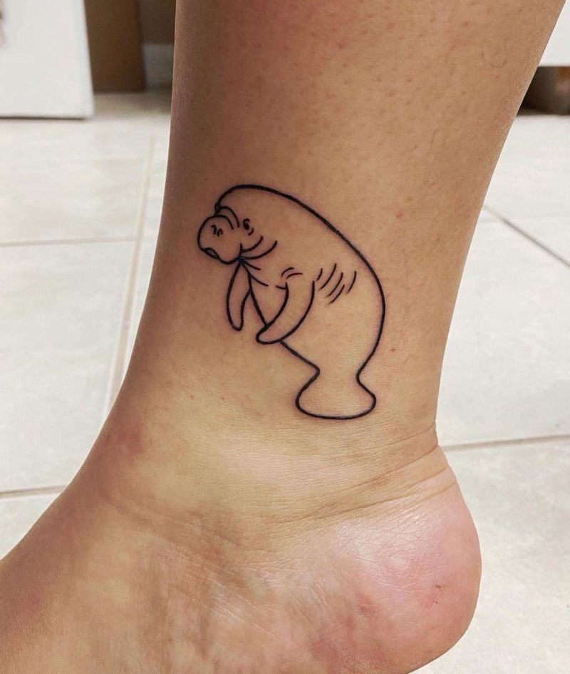 30 Cute Manatee Tattoos You Must Love