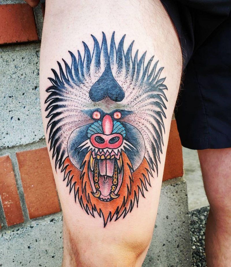 30 Great Mandrill Tattoos to Inspire You