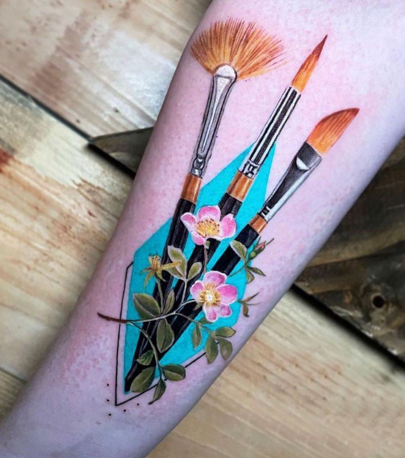 30 Elegant Paintbrush Tattoos You Can Copy