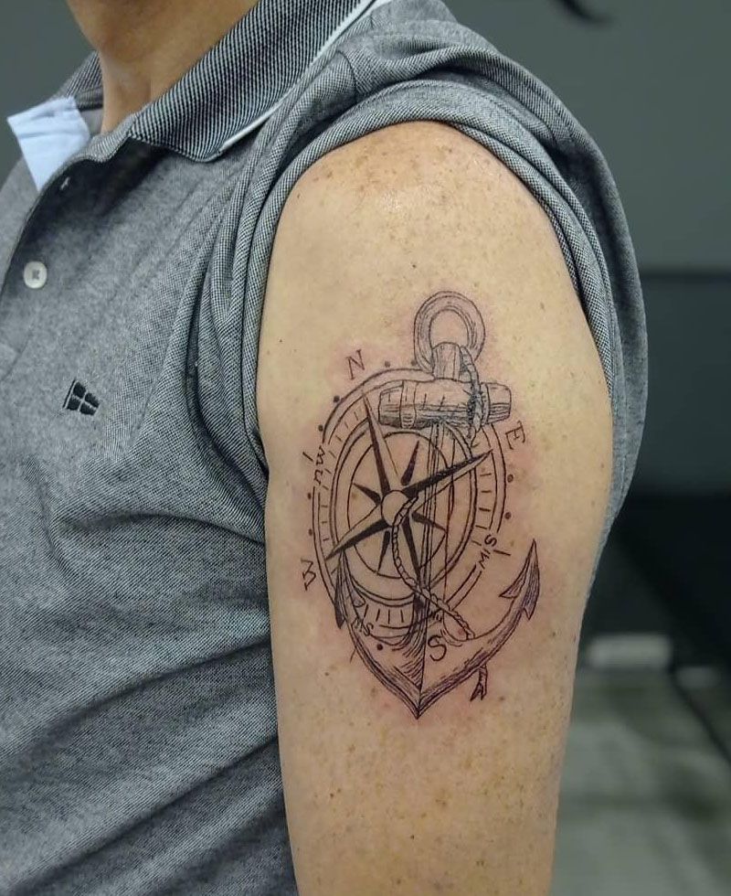 30 Unique Anchor and Compass Tattoos Just For You