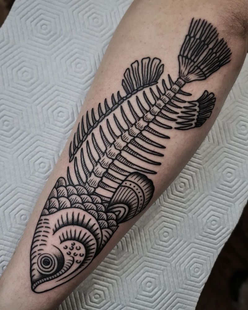 30 Unique Fishbone Tattoos You Can Copy